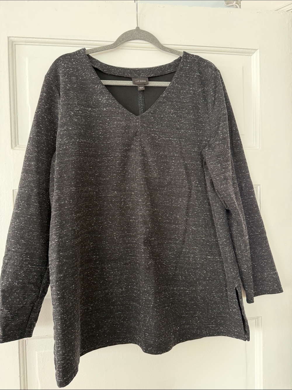 J. Jill Dark Charcoal Heather V-Neck Long Sleeve Tunic
